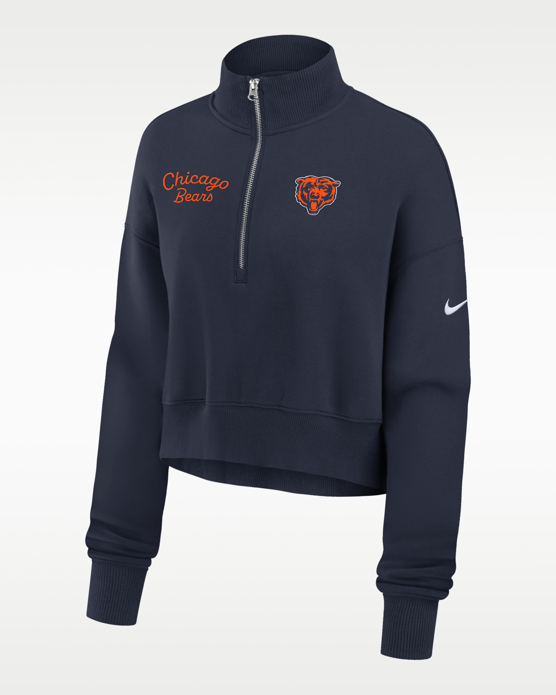 Chicago Bears Phoenix Women's Nike NFL Cropped 1/4-Zip Crew. Nike.com